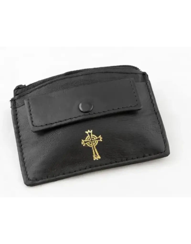 MDS Real Leather 2-Pocket Rosary/Coin Case
