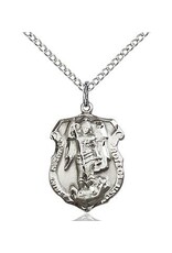 Bliss Manufacturing Sterling Silver St. Michael the Archangel Pendant on 20 inch Stainless Silver Chain
