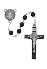 McVan Pewter 7MM Black Benedict Rosary