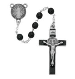 McVan Pewter 7MM Black Benedict Rosary