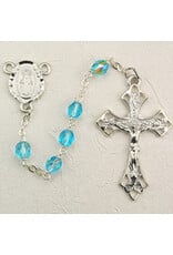 McVan 6mm Aqua Glass Bead Rosary
