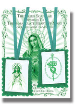 WJ Hirten 2" Green Scapular with Instruction Pamphlet