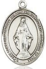 Bliss Manufacturing Sterling Silver Miraculous Medal Pendant With 18" Chain Necklace