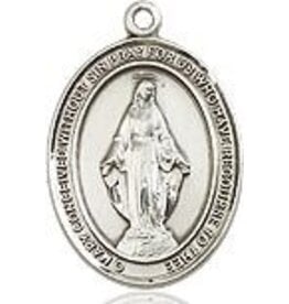 Bliss Manufacturing Sterling Silver Miraculous Medal Pendant With 18" Chain Necklace
