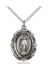 Bliss Manufacturing Sterling Silver Miraculous Medal on 18" Chain