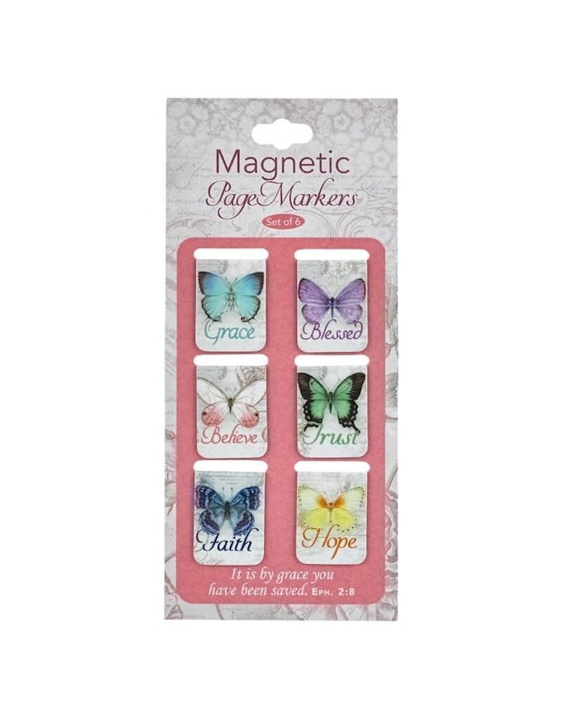 Christian Art and Gifts Magnetic Bookmark- Butterfly Blessings (Set Of 6)
