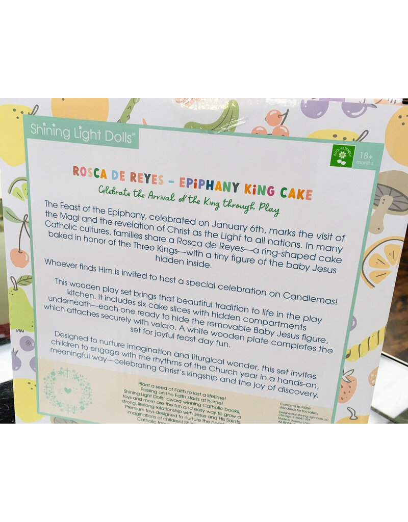 Shining Light Dolls Wooden Play Food Set: Rosca De Reyes Epiphany King Cake