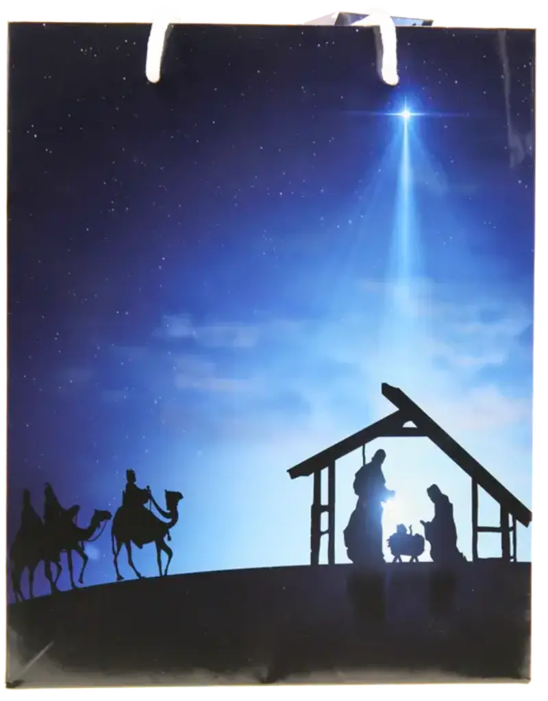Lumen Mundi Small Blue Nativity Gift Bag with Gift Tissue