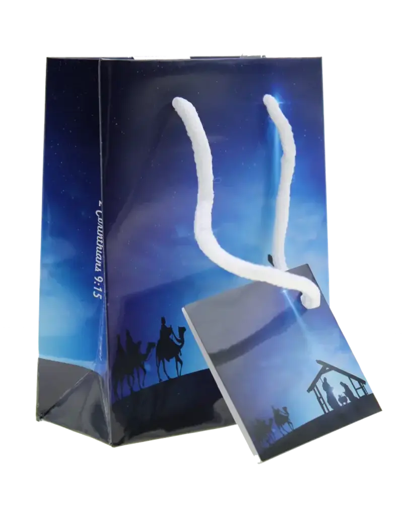 Lumen Mundi Small Blue Nativity Gift Bag with Gift Tissue