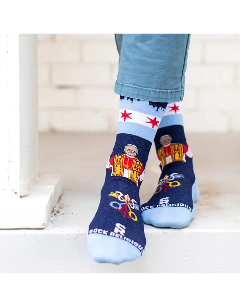 Sock Religious Sock Religious Pope Leo XIV - Chicago Adult Socks