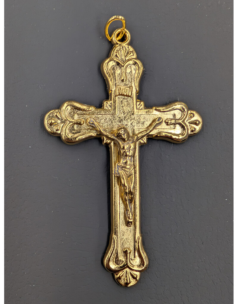 Religious Art Inc 2 1/4" Gold-tone Rosary Crucifix