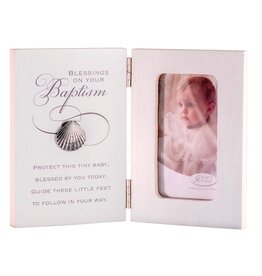 Abbey & CA Gift Frame-Blessings On Your Baptism-Hinged (Holds 2.5" x 4.5" Photo)
