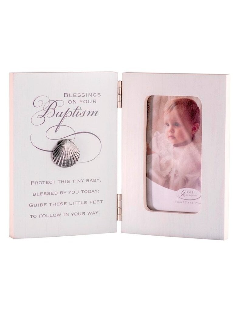 Abbey & CA Gift Frame-Blessings On Your Baptism-Hinged (Holds 2.5" x 4.5" Photo)
