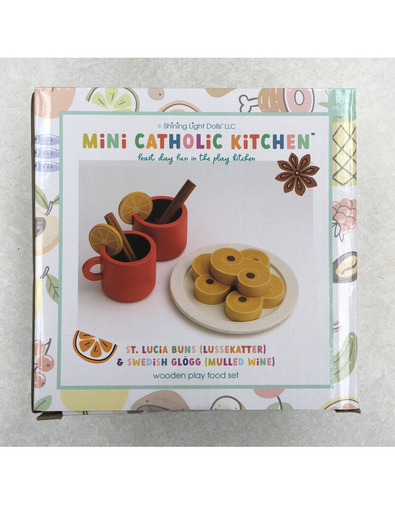Shining Light Dolls Wooden Play Food Set: St. Lucia Buns (Lussekatter) & Swedish Glogg