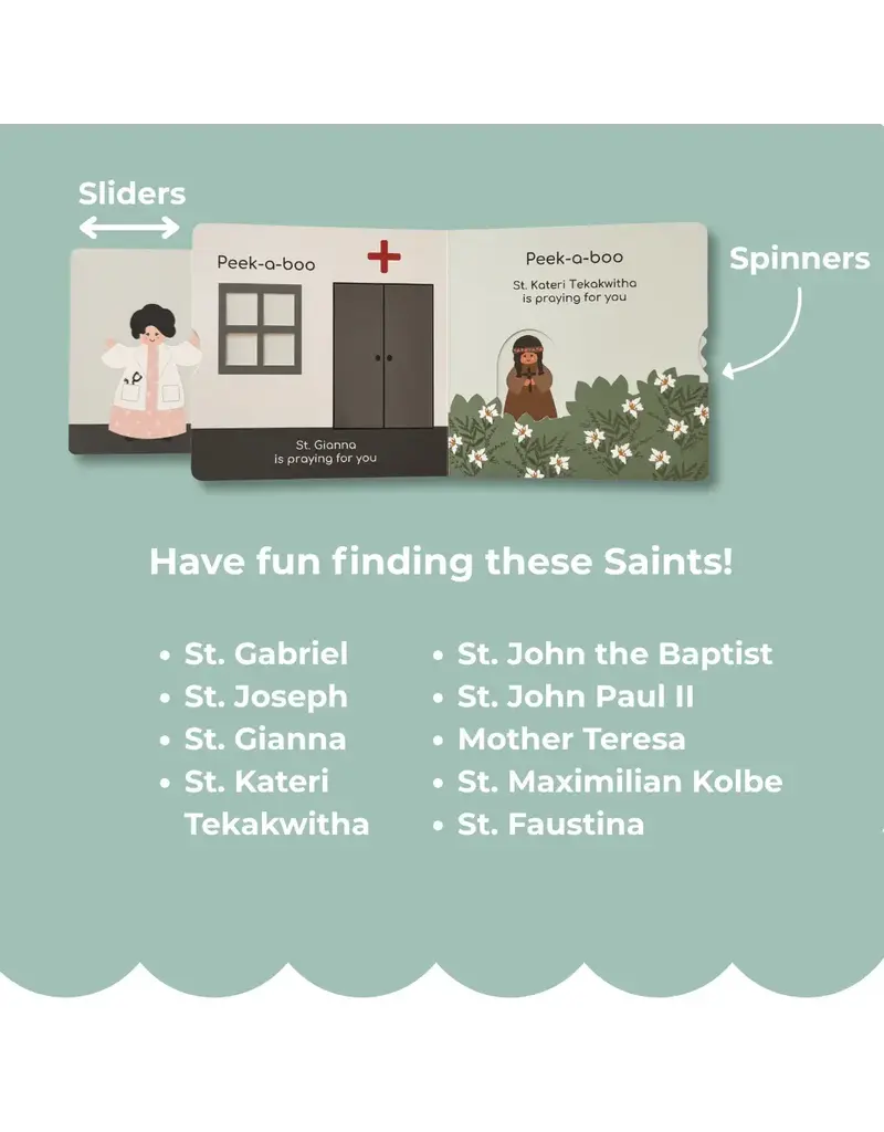 The Little Rose Shop Peek-A-Boo Saints Catholic Board Book 2