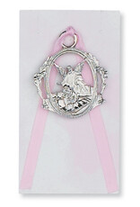 McVan Pink Ribbon Guardian Angel Crib Medal for Girl