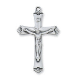 McVan Sterling Silver Crucifix Pendant - Sterling Silver Crucifix with 18 in. Rhodium Plated Chain and Deluxe Gift Box