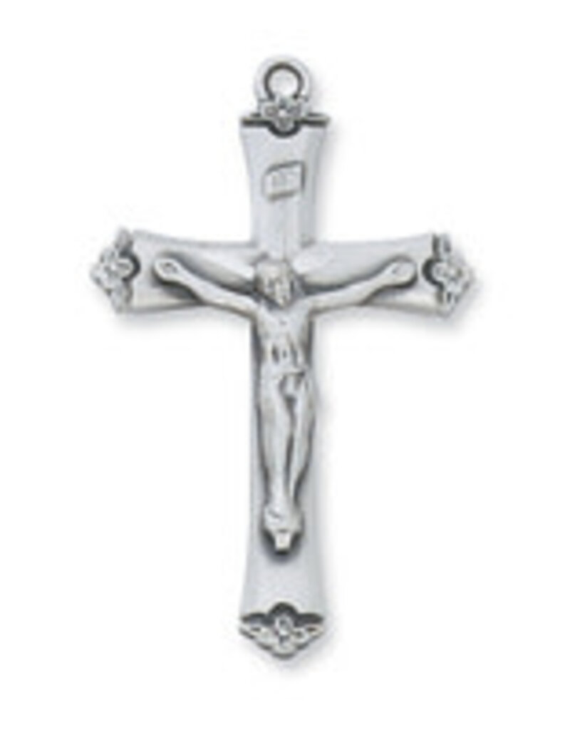 McVan Sterling Silver Crucifix Pendant - Sterling Silver Crucifix with 18 in. Rhodium Plated Chain and Deluxe Gift Box