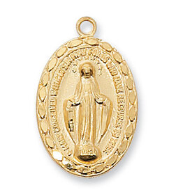 McVan Gold over Sterling Miraculous Pendant with 18" Gold Plated Chain