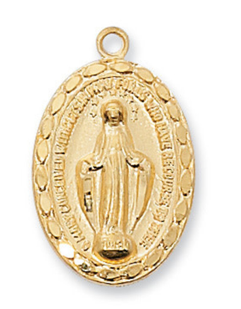 McVan Gold over Sterling Miraculous Pendant with 18" Gold Plated Chain
