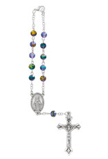 McVan Multi-Color Purple Auto Rosary 6mm