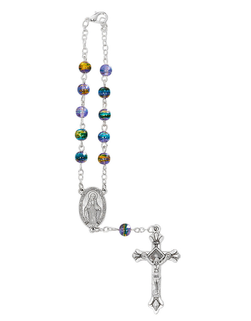 McVan Multi-Color Purple Auto Rosary 6mm