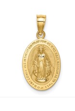 14K Polished Miraculous Medal Pendant