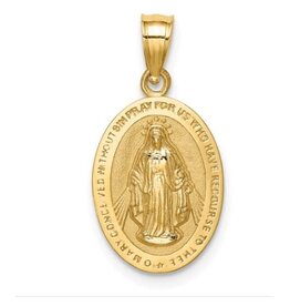 14K Polished Miraculous Medal Pendant