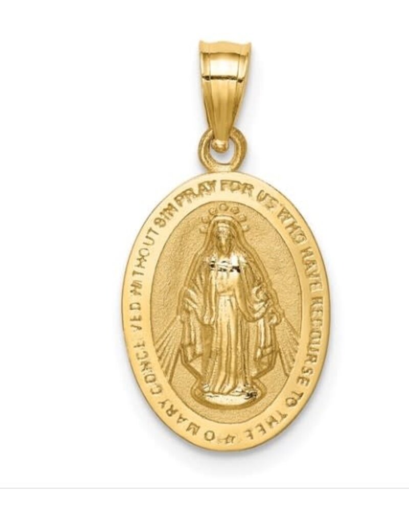 14K Polished Miraculous Medal Pendant