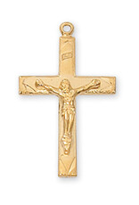 McVan 18" CH GOLD OVER SILVER CRUCIFIX NECKLACE