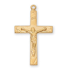 McVan 18" CH GOLD OVER SILVER CRUCIFIX NECKLACE