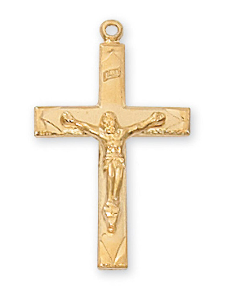McVan 18" CH GOLD OVER SILVER CRUCIFIX NECKLACE