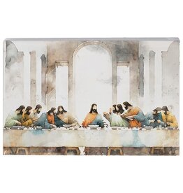 Sincere Surroundings Last Supper Watercolor Plaque 3.5" x 5.25"