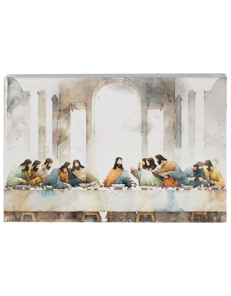 Sincere Surroundings Last Supper Watercolor Plaque 3.5" x 5.25"