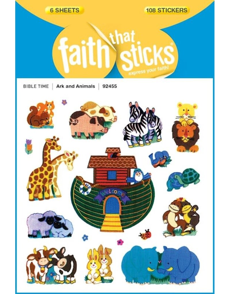 Faith That Sticks Ark & Animals Sticker - 6 Sheets