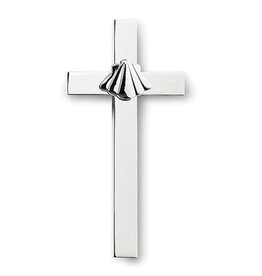 Roman, Inc Baptism Wall Cross with Shell - Silver-Tone