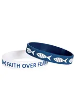 Dicksons Bracelet Silicone Fish Faith Over Fear, blue or white
