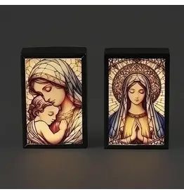 Roman, Inc Assorted Led Madonna Stained Glass Plaques