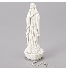 Roman, Inc Our Lady of Lourdes White Rosary Holder