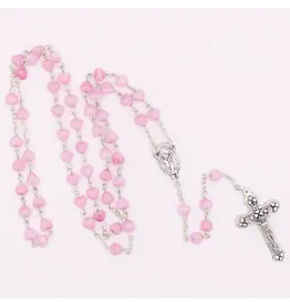Lumen Mundi Pink Heart Rosary with Gift Box