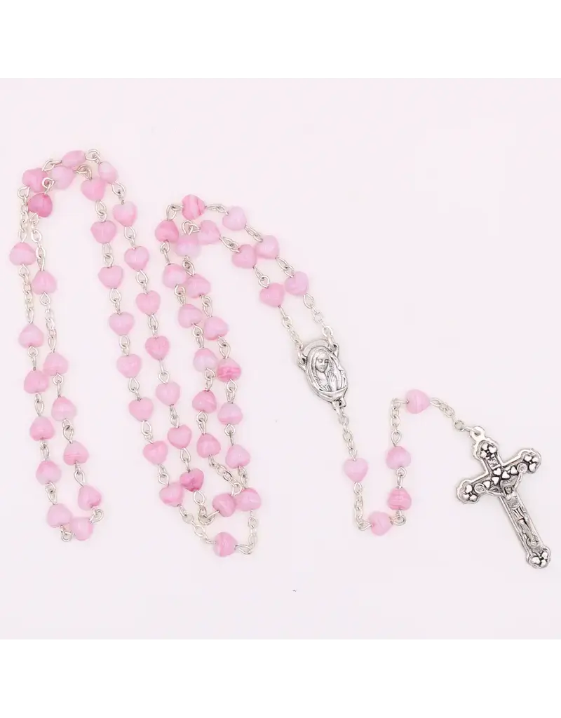 Lumen Mundi Pink Heart Rosary with Gift Box