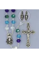 Devon Trading Company Blue Multicolor Tin-Cut Crystal Rosary