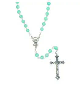 Lumen Mundi Glass Stone Rosary - Light Blue