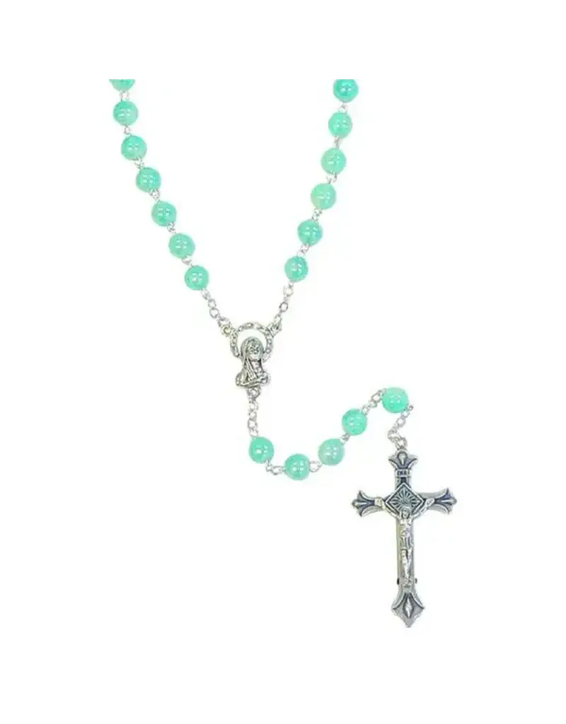 Lumen Mundi Glass Stone Rosary - Light Blue