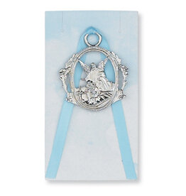 McVan Blue Ribbon Guardian Angel Crib Medal for Boy