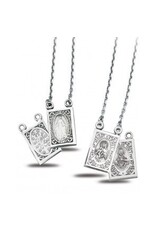 HMH Religious Sterling Silver Double Sided Brown Scapular and Miraculous Medals