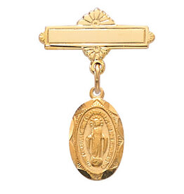 McVan Gold over Sterling Silver Miraculous Medal Baby Pin