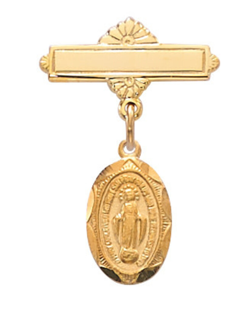 McVan Gold over Sterling Silver Miraculous Medal Baby Pin