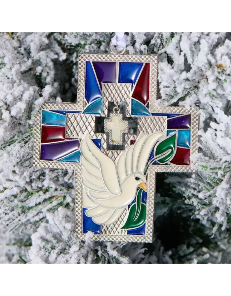 Holy Water Bracelet Cross & Dove Ornament | Sun Catcher