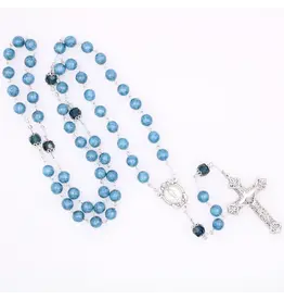 Devon Trading Company Marble Look Rosary with Montana Blue OF Beads